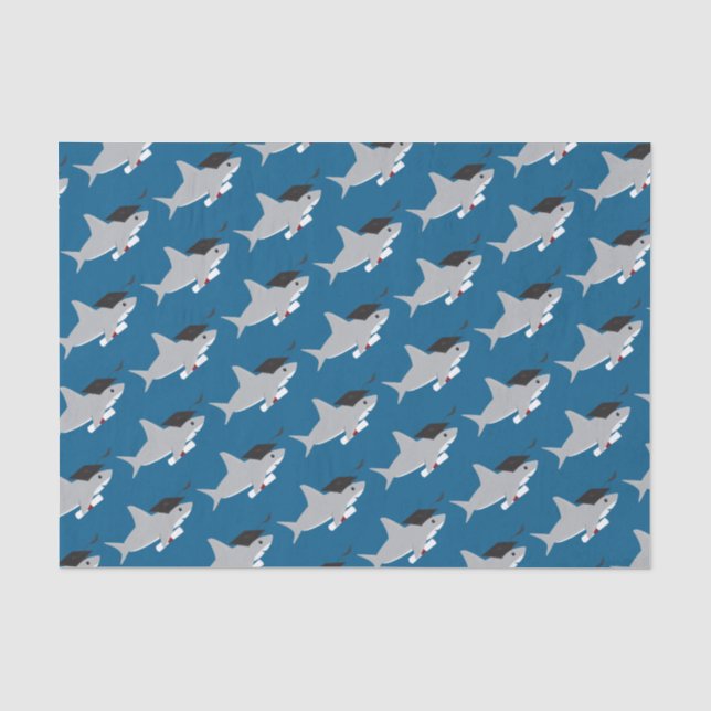 Papier Mousseline Graduation amusante de requin (Recto)