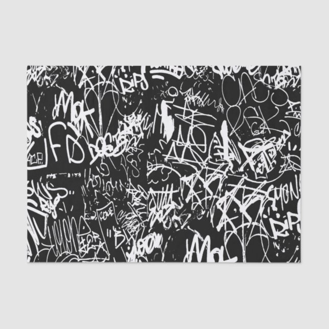 Papier Mousseline Graffiti Abstrait Collage Motif d'impression (Recto)