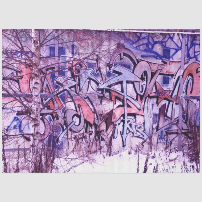 Papier Mousseline Graffiti Abstrait Urban 17 Découpage papier de pap (Recto)