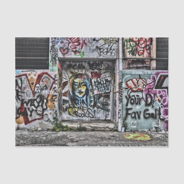 Papier Mousseline Graffiti Grunge Urban Street Wall Art (Recto)