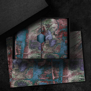 Papier Mousseline Graffiti peint Grunge Taupe bleu rouille