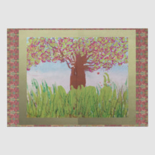Papier Mousseline Grand arbre florissant