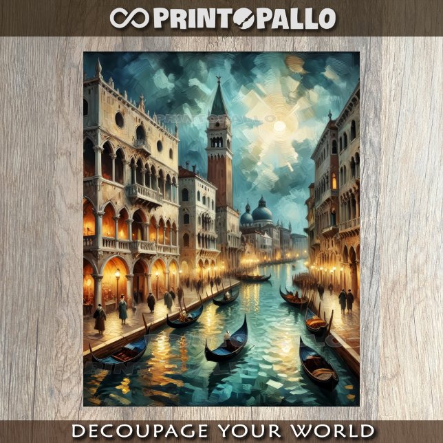Papier Mousseline Grand Canal de Venise la nuit (Créateur téléchargé)
