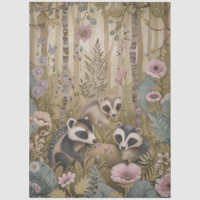 Papier Mousseline Grand critère forestier Florales Découpage (Recto)