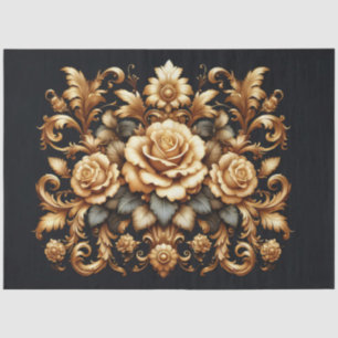 Papier Mousseline Grand or extra sur la Découpage florale baroque no