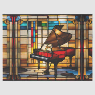 Papier Mousseline Grand Piano Faux Vitrail pour embarcation de décou