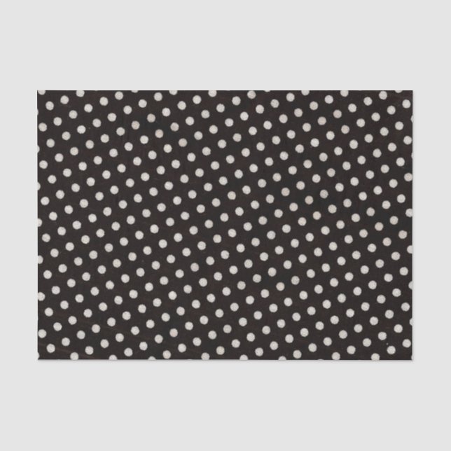 Papier Mousseline Grand pois blanc sur le noir (Recto)