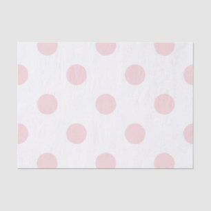 Papier Mousseline Grand pois - pâlissez - rose sur le blanc