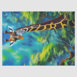 Papier Mousseline Grande Giraffe dans les arbres