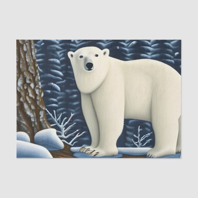 Papier Mousseline Grande Ours Blanc Du Nord (Recto)