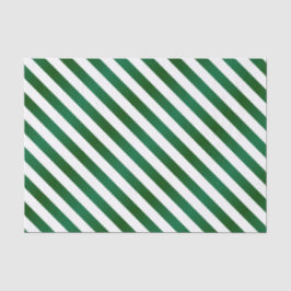 Papier Mousseline Grandes diagonales vertes et blanches