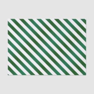 Papier Mousseline Grandes diagonales vertes et blanches