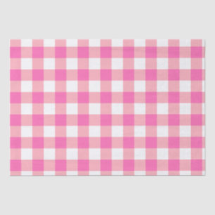 Papier Mousseline Grandes En vichy carreaux roses