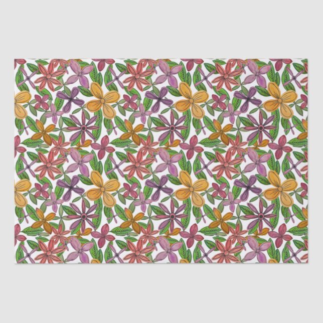 Papier Mousseline Grandes Fleurs (Recto)