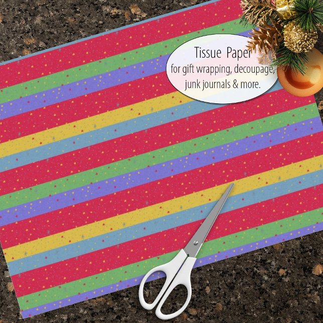 Papier Mousseline Grandes vacances colorées & StarsPapier Tissu (Créateur téléchargé)