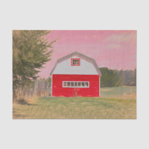 Papier Mousseline Grange Rouge Blanc Grange Rose Ciel