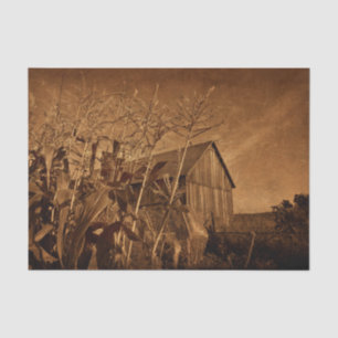Papier Mousseline Grange rustique de campagne Marron vintage texture