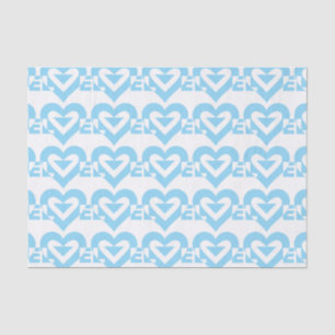 Papier Mousseline Graphique d'amour cool, Bleu