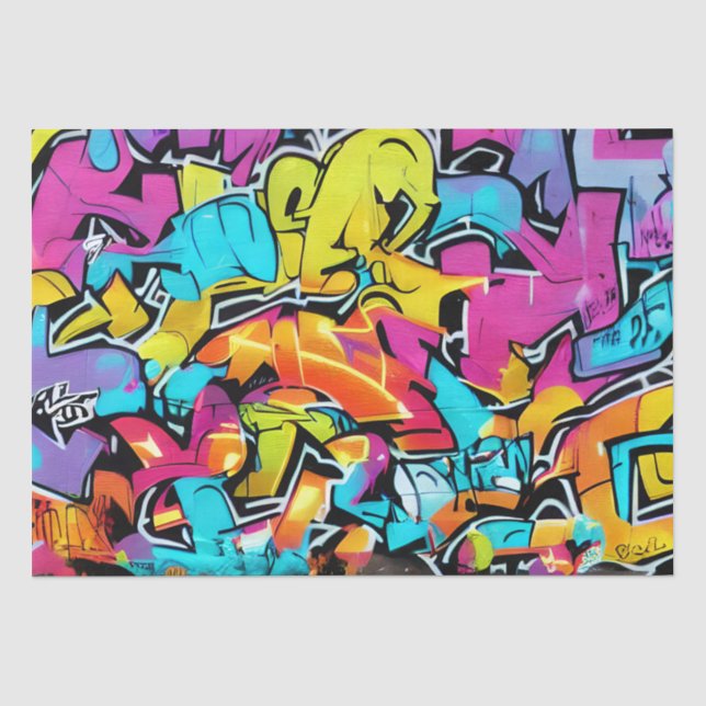 Papier Mousseline Gras Bright Colonnes Graffiti Street Art Motif (Recto)