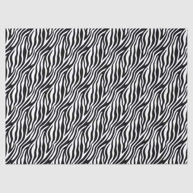 Papier Mousseline Gras Zebra Stripe Noir & Blanc (Recto)