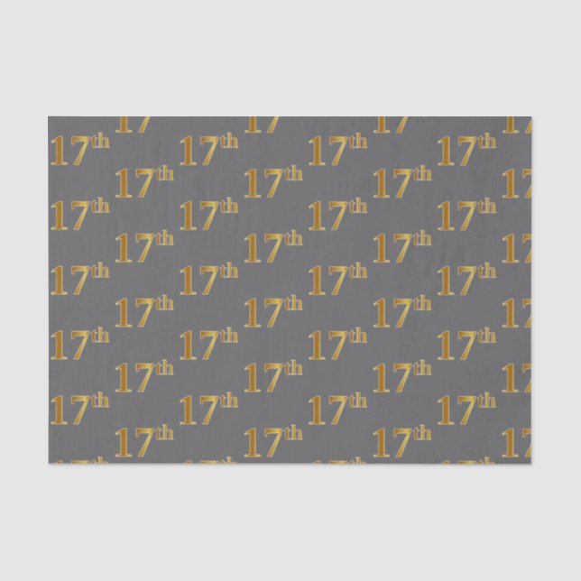 Papier Mousseline Gray, Faux Gold 17e (dix-septième) (Recto)