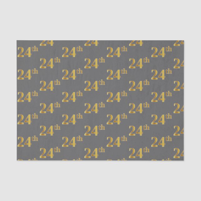 Papier Mousseline Gray, Faux Gold 24e (Vingt-quatrième) (Recto)