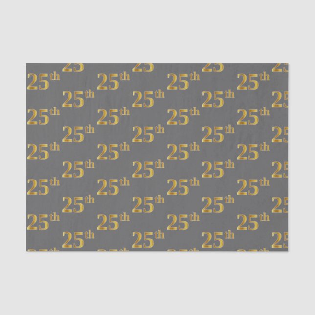 Papier Mousseline Gray, Faux Gold 25e (Vingt-cinquième) (Recto)