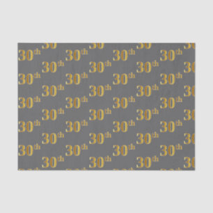 Papier Mousseline Gray, Faux Gold 30e (Trentième) Événement