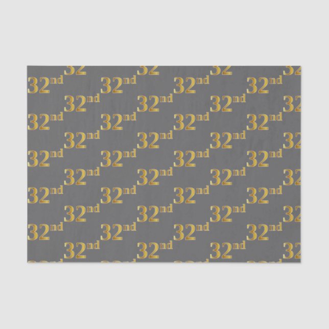 Papier Mousseline Gray, Faux Gold 32e (Trente-Seconde) (Recto)