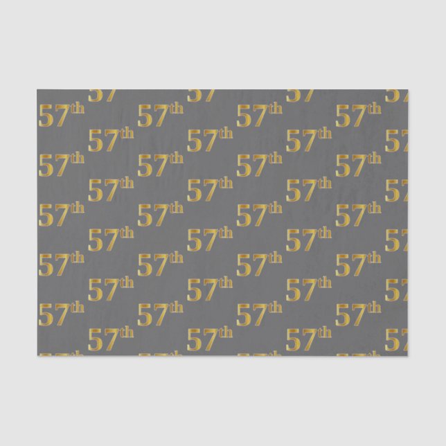 Papier Mousseline Gray, Faux Gold 57e (Cinquante-septième) Événement (Recto)