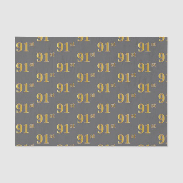 Papier Mousseline Gray, Faux Gold 91e (Quatre-vingt-onze) (Recto)