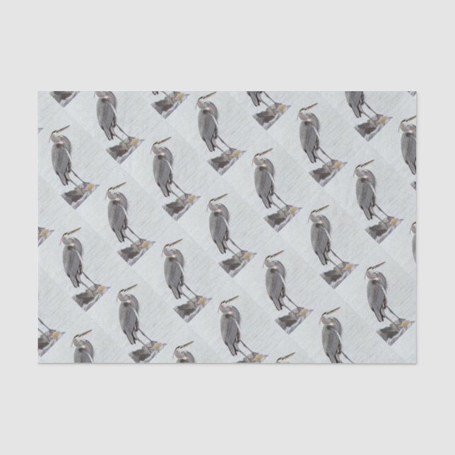 Papier Mousseline Great Blue Heron (Recto)