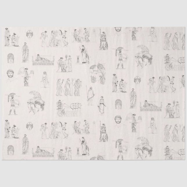 Papier Mousseline Grèce antique Classique Histoire grecque Motif (Recto)