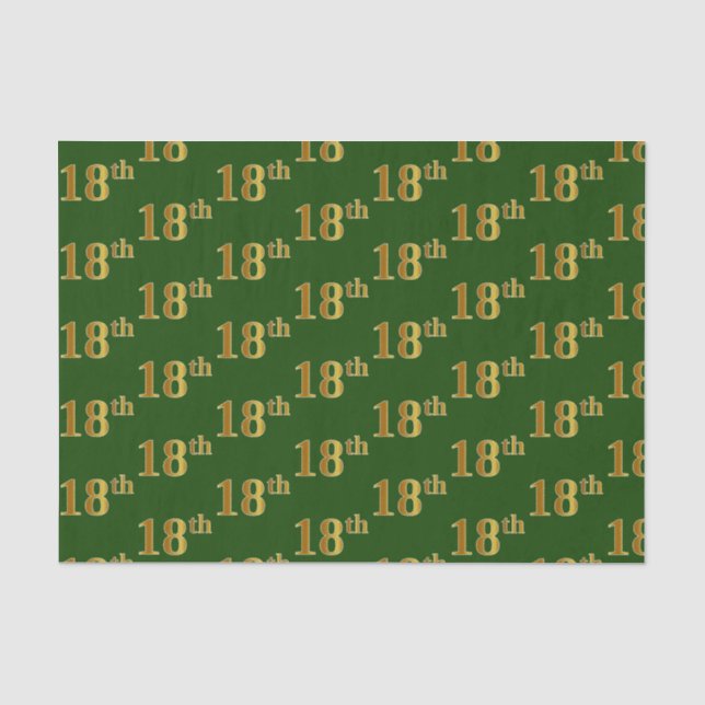 Papier Mousseline Green, Faux Gold 18e (dix-huitième) (Recto)