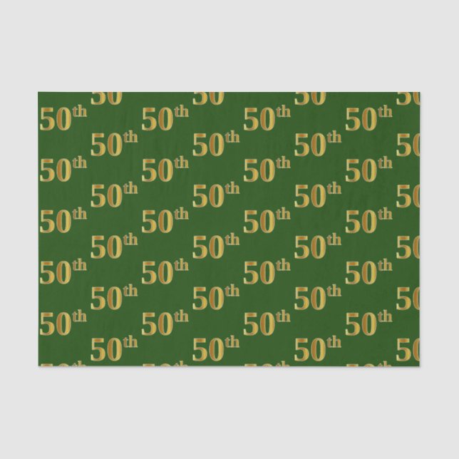 Papier Mousseline Green, Faux Gold 50e (Cinquantième) (Recto)