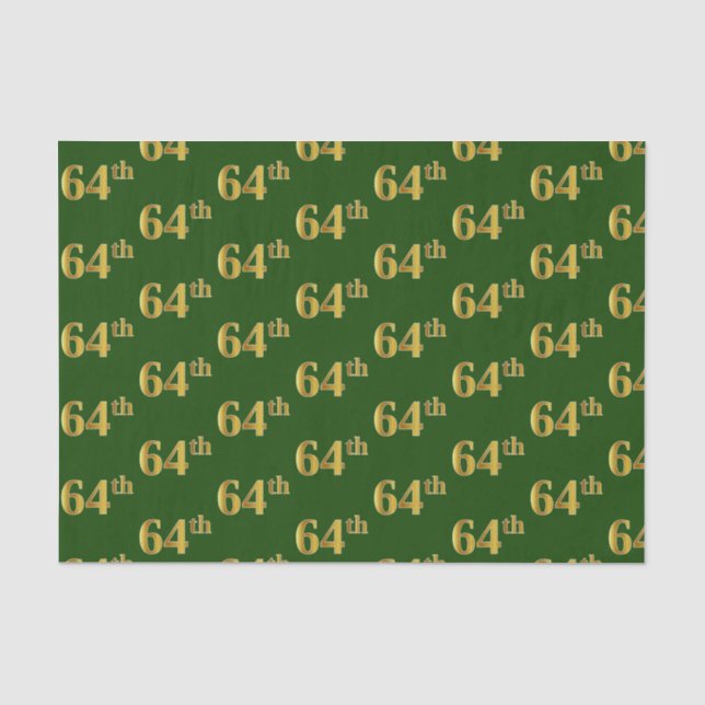 Papier Mousseline Green, Faux Gold 64e (Soixante-quatrième) (Recto)