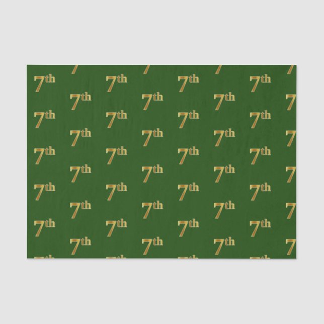Papier Mousseline Green, Faux Gold 7e (Septième) Tissus de l'événeme (Recto)