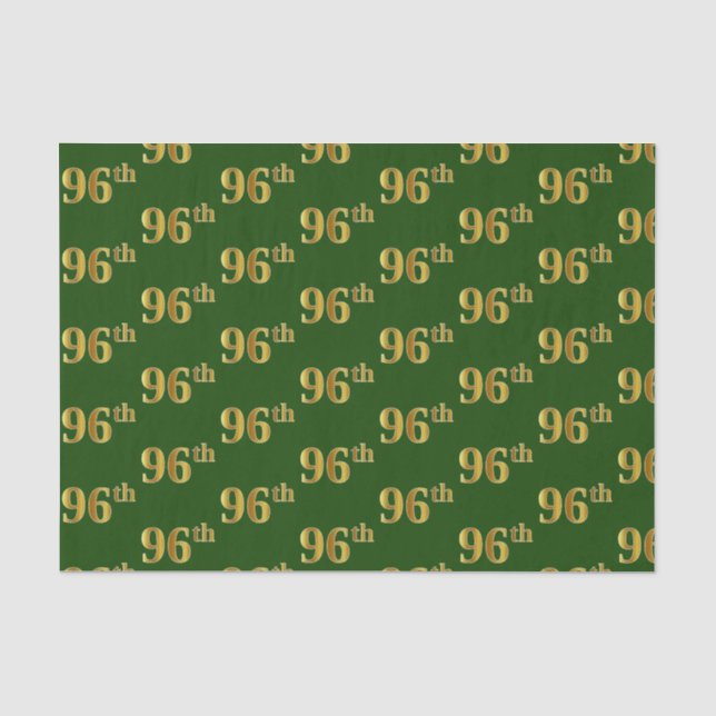 Papier Mousseline Green, Faux Gold 96e (96e) (Recto)