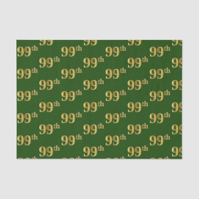 Papier Mousseline Green, Faux Gold 99e (Quatre-vingt-dix-neuvième) (Recto)
