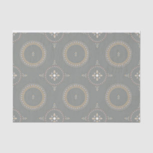 Papier Mousseline Green Grey Elegant Ornemental Floral