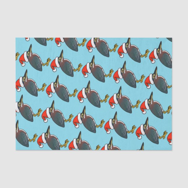 Papier Mousseline Green Heron Père Noël (Recto)