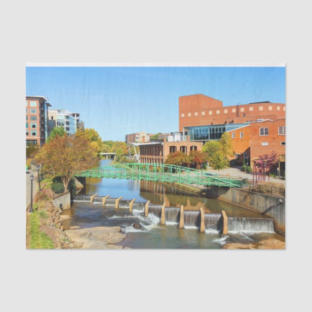 Papier Mousseline Greenville, Caroline du Sud Reedy River (Recto)