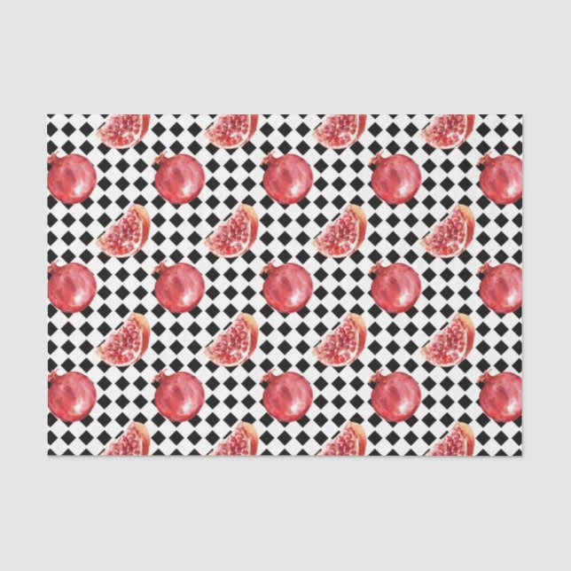 Papier Mousseline Grenade rouge (Design 8 série rouge) (Recto)