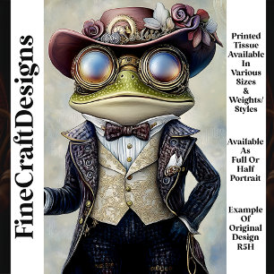 Papier Mousseline Grenouille Anthropomorphe Steampunk Cool R5H Décou