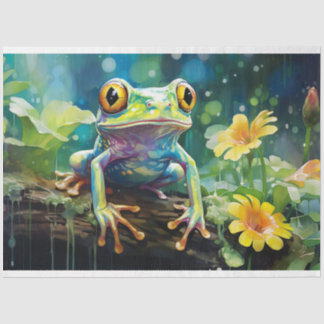 Papier Mousseline Grenouille en aquarelle 4 papier décolpage