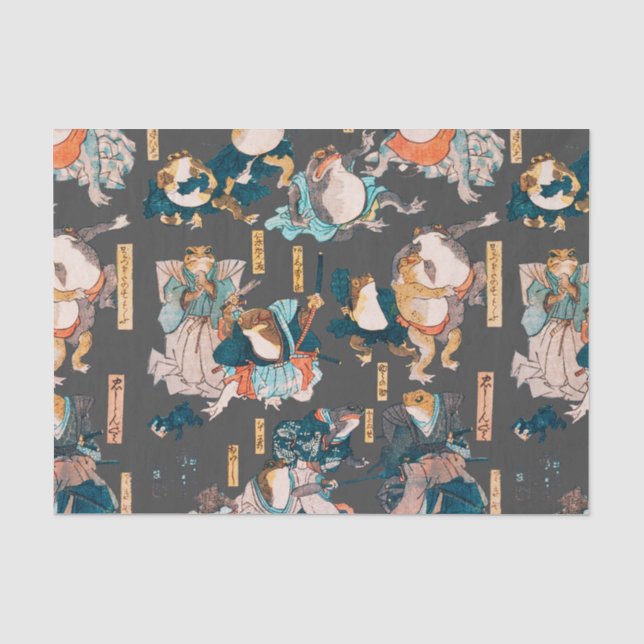 Papier Mousseline Grenouille japonaise ukiyo-e Froggies (Recto)