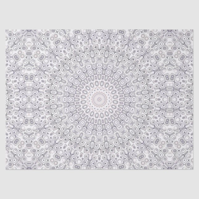 Papier Mousseline Grey et Lilac Mandala Motif (Recto)