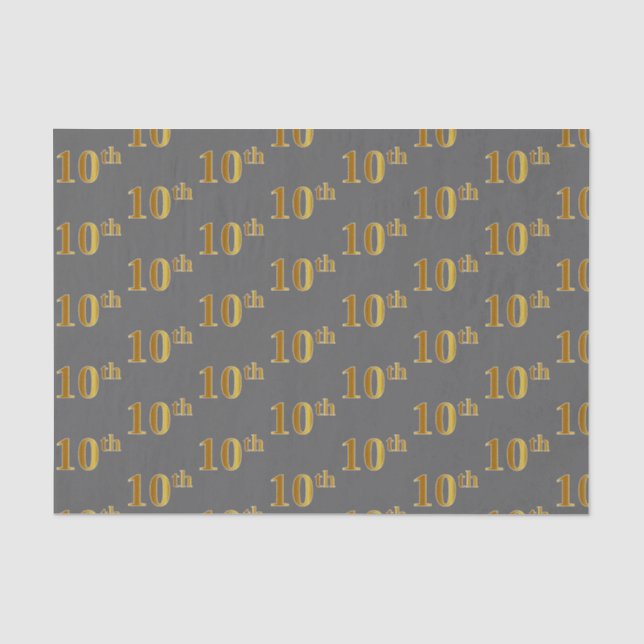 Papier Mousseline Grey, Faux Gold 10e (Dixième) Tissu de l'événement (Recto)