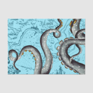 Papier Mousseline Grey Tentacles