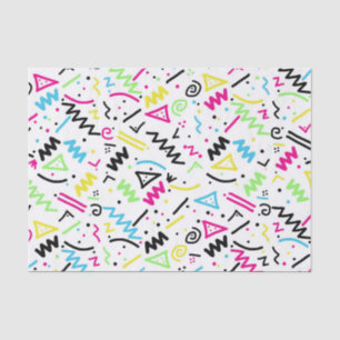Papier Mousseline Griffonnage jaune vert-bleu rose au néon des